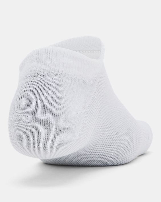 Unisex UA Essential 3-Pack No-Show Socks in White image number 2